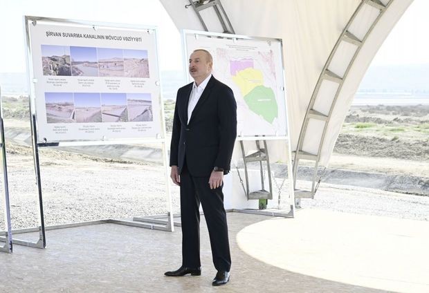 İlham Əliyev: “Şirvan suvarma kanalı istifadəyə veriləndən sonra Hacıqabul gölü də dolacaq”