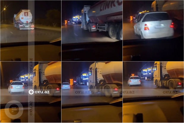 Bakıda təhlükəli anlar: Qaydaları pozub qəza törədən sürücü hadisə yerindən qaçdı - ANBAAN VİDEO
