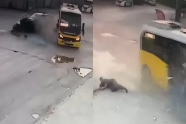 Mikroavtobusdan yıxılaraq yerə çırpıldı: Türkiyədə baş verən dəhşətli qəzanın ANBAAN GÖRÜNTÜLƏRİ