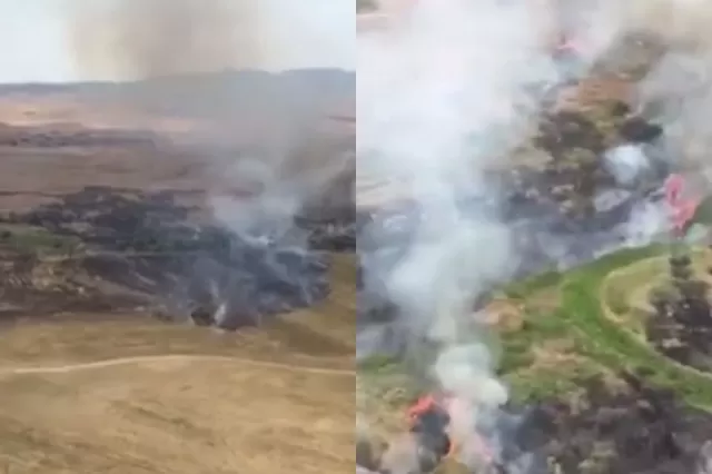 Füzulidə yanğın: Helikopterlər cəlb olundu