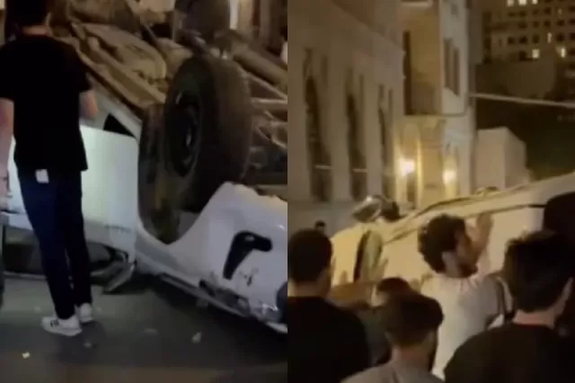 Bakının mərkəzindəki ağır qəza təlaş yaratdı - Hadisə yerindən GÖRÜNTÜLƏR