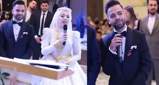 Toyda gəlinlə bəyin bu hərəkəti hər kəsi güldürdü - VİDEO