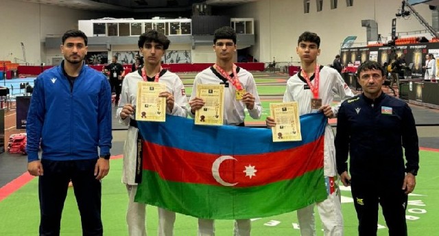 Azərbaycanın taekvondoçuları 1 qızıl, 2 bürünc medal qazanıblar